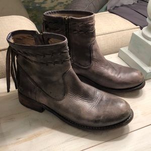 Bed Stu Gray Leather Ankle Boot